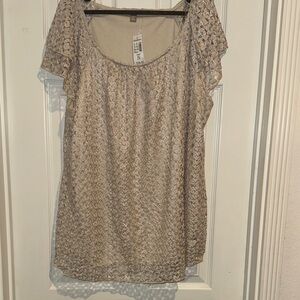 Roz & Ali Lace Blouse in Cream